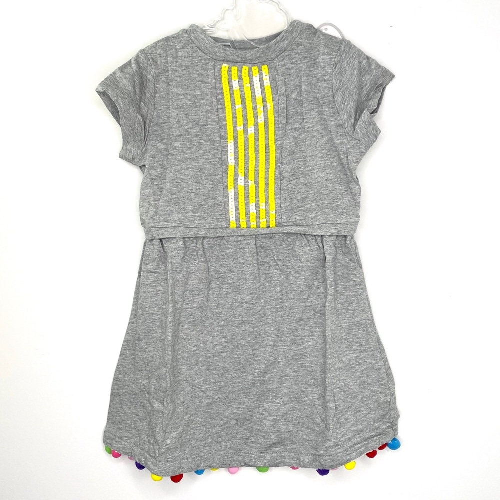 NWT Frenchie Gray Cotton Dress With Color Balls